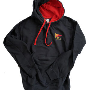 Small Adult Hoodie French Navy / Fire Red Hood